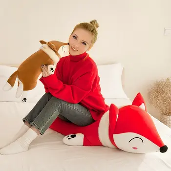 Junejour | Kawaii Păpuși, Animale de Pluș & Jucarii de Plus pentru Fete Copii Baieti Jucării de Pluș Perna Fox Animale de Pluș Jucărie Moale Papusa